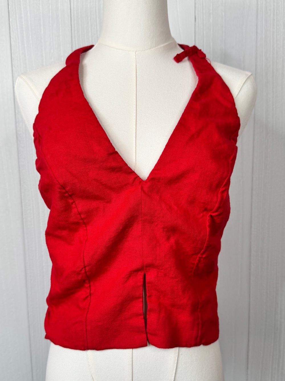 Abercrombie & Fitch Red Halter V-Neck Cami Top